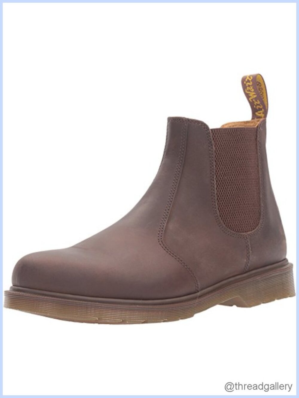 Chelsea Boot Distressed Crazy Horse Leather Block Heel Elastic Gusset